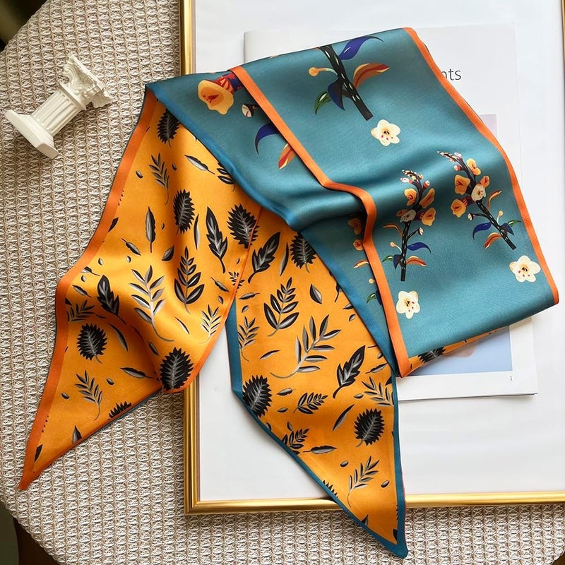 FONYVE Silk Head Scarf for Hair Fashion Headwrap for Women Lightweight Neck Tie - Image 3